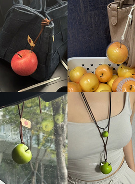设计感DIY仿真苹果吊坠项链女简