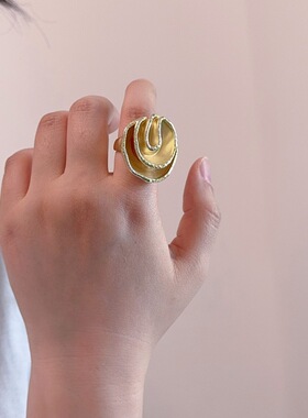 简约小众设计感金属玫瑰花戒指女时尚ins高级感开口戒子指环配饰
