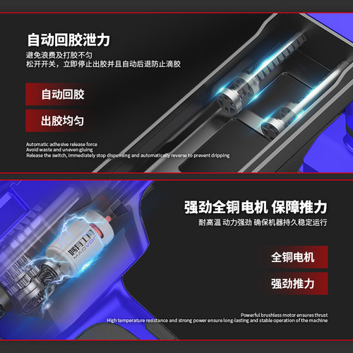 电动美缝胶枪锂电池双管胶枪瓷砖美缝剂施工具自动21V艺大打胶机 - 图1