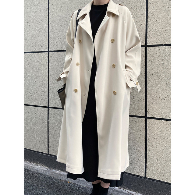 Windbreaker coat women's mid length 2024 spring outfit new European station loose casual British style high-end drape coat