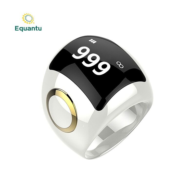 Stress reduction counting smart ring LED count counter counter ring alarm clock ring ceramic ring