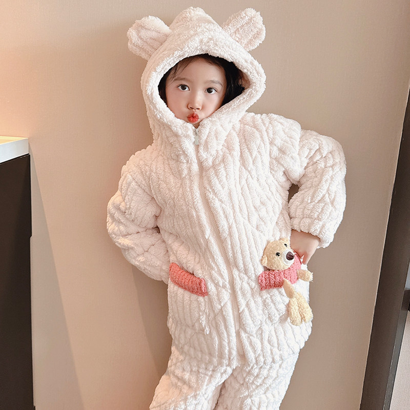 可外出三层夹棉加厚加绒亲子儿童睡衣冬季女童法兰绒宝宝男孩保暖,淘宝优惠券,粉丝福利购,淘宝优惠卷
