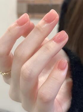 冰透裸色甲油胶网红显白流行美甲