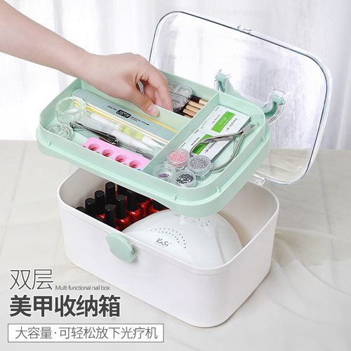 指甲油胶收纳箱美甲工具箱大容量桌面多层收纳盒家用美甲店专用 - 图0