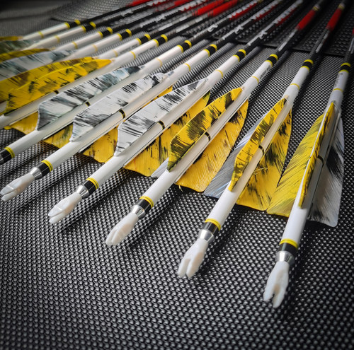 银翼超硬3K真羽碳箭三千高强度纯碳素美式传统弓射击射箭美猎弓箭 - 图1