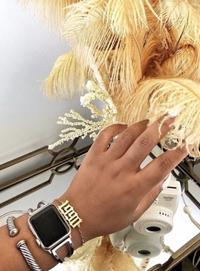 21年新款欧美数字金色银色手链