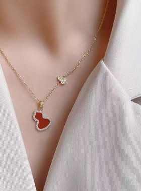 不掉色轻奢葫芦项链女高级感