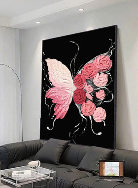 新款蝴蝶客厅玄关装饰画沙发背景墙现代简约挂画高级感直播间摆件