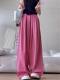 Raspberry Pink Ice Silk Wide Leg Pants Women's Summer Thin Style 2026 New Rose Pink Casual High Waist Pants Yamamoto