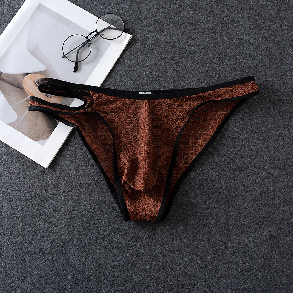男士时尚蕾丝三角性感囊袋透明修身内裤,淘宝优惠券,粉丝福利购,淘宝优惠卷