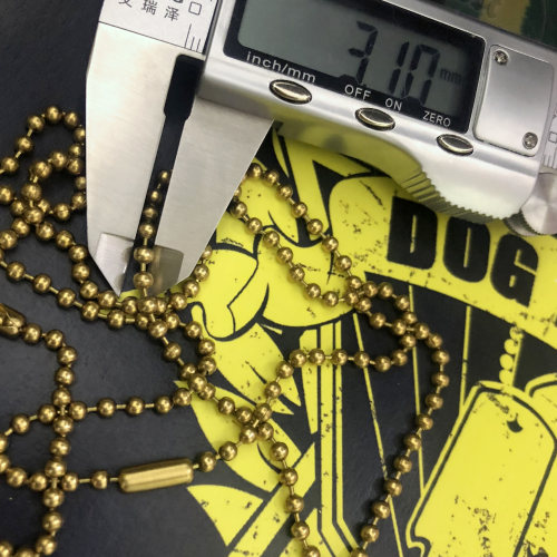3.0mm纯黄铜圆珠链美军身份牌军牌士兵牌狗牌DOGTAG项链挂链饰品 - 图3