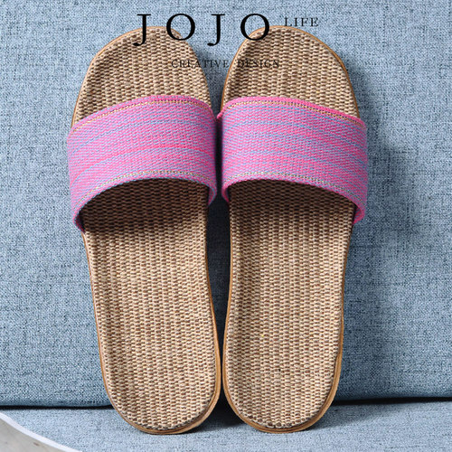 JOJO'S L. PD.pure.亚麻拖鞋家居夏季厚底居家夏天凉拖鞋 | 纯净 - 图0