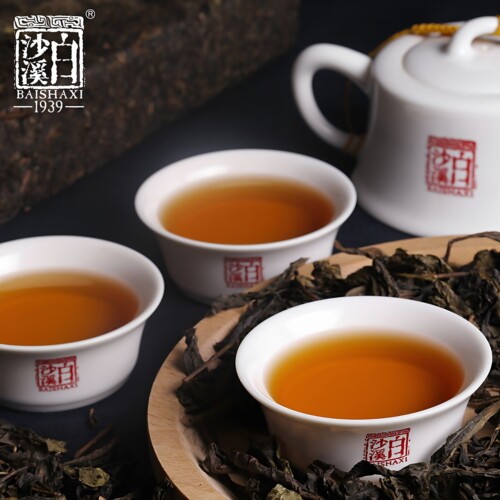 原装白沙溪1kg三年陈天茯茶手筑金花茯砖高山茶黑茶湖南安化正宗 - 图2