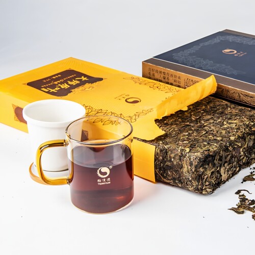 一级荒山野生正品怡清源大师原叶茯砖茶2kg金花茯茶湖南安化黑茶 - 图1