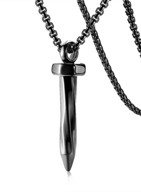 厂家直销ebay速卖通亚马逊货源钛钢不锈钢链条钉子项链吊坠饰品