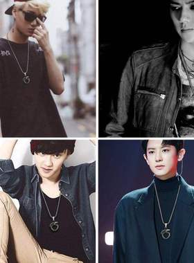 衔尾蛇钛钢项链男潮人个性霸气男士吊坠男欧美嘻哈复古毛衣链