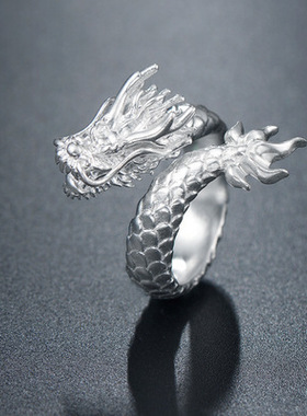 淘宝霸气龙戒指潮人个性抖音同款夸张单身开口潮男女士食指尾