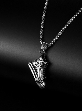 复古嘻哈男士鞋钛钢项链吊坠 欧美 跨进新款 不锈钢链条霸气