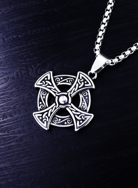 2026新款维京凯尔特结钛钢项链吊坠批发跨境不锈钢复古时尚项坠