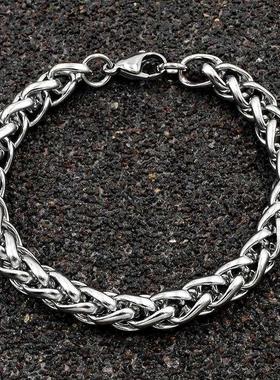 韩版简约龙骨嘻哈项链男士hiphop不锈钢学生网红银色链子潮配饰