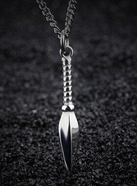 个性跨境DLY供应欧美饰品简约光面埃及安卡矛头吊坠男士项链