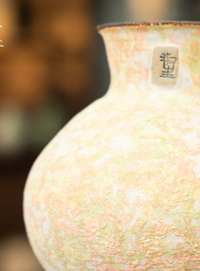 景德镇花器花瓶客厅玄关民宿花瓶鲜花花古风水培干花花器自然纹理