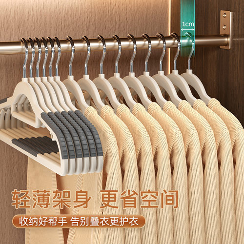 【下单立减50】衣架防滑加粗款无痕家用挂多功能宽肩塑料干湿_YZ - 图1