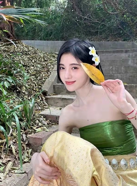 傣族头饰鸡蛋花发夹仿真花头花