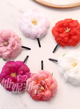 花朵边夹发卡一字夹拍照写真