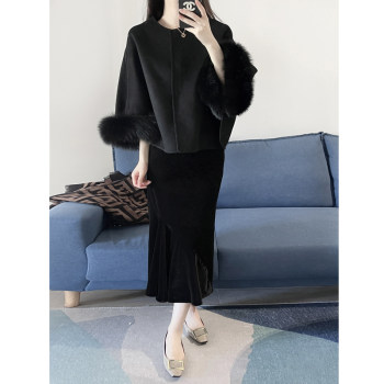 SQ/Elegant soft-hearted god_Guigui little rich women fox fur cloak short coat jacket