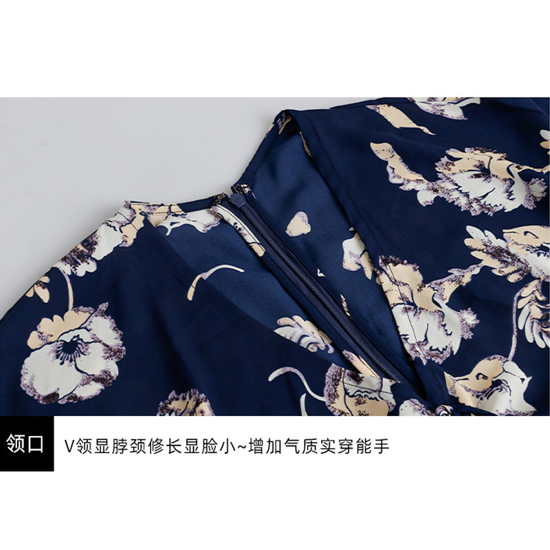 SQ 大姐姐 莫妮卡的妩媚和服裙 V领抽绳显瘦连衣裙女夏季中长款 - 图0