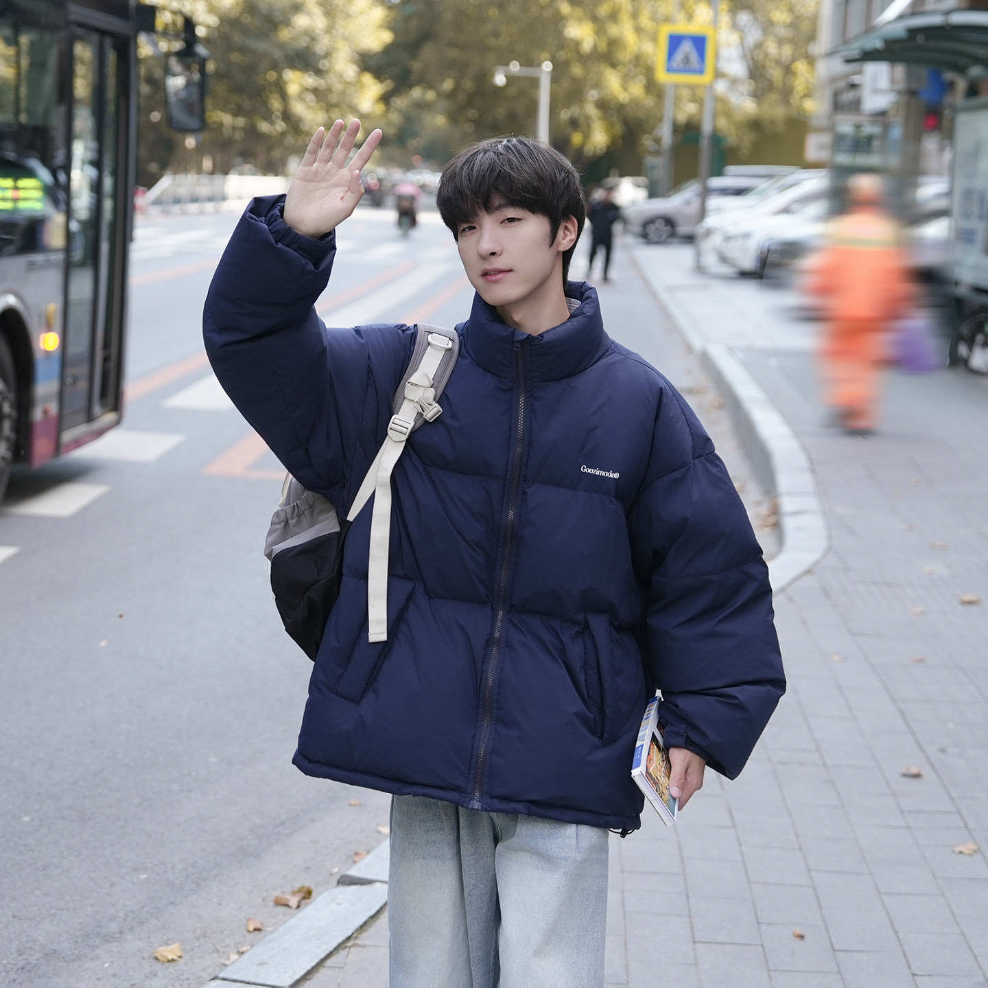 港仔文艺男白鸭绒羽绒服男冬季加厚保暖面包服男生防寒服外套男款,淘宝优惠券,粉丝福利购,淘宝优惠卷