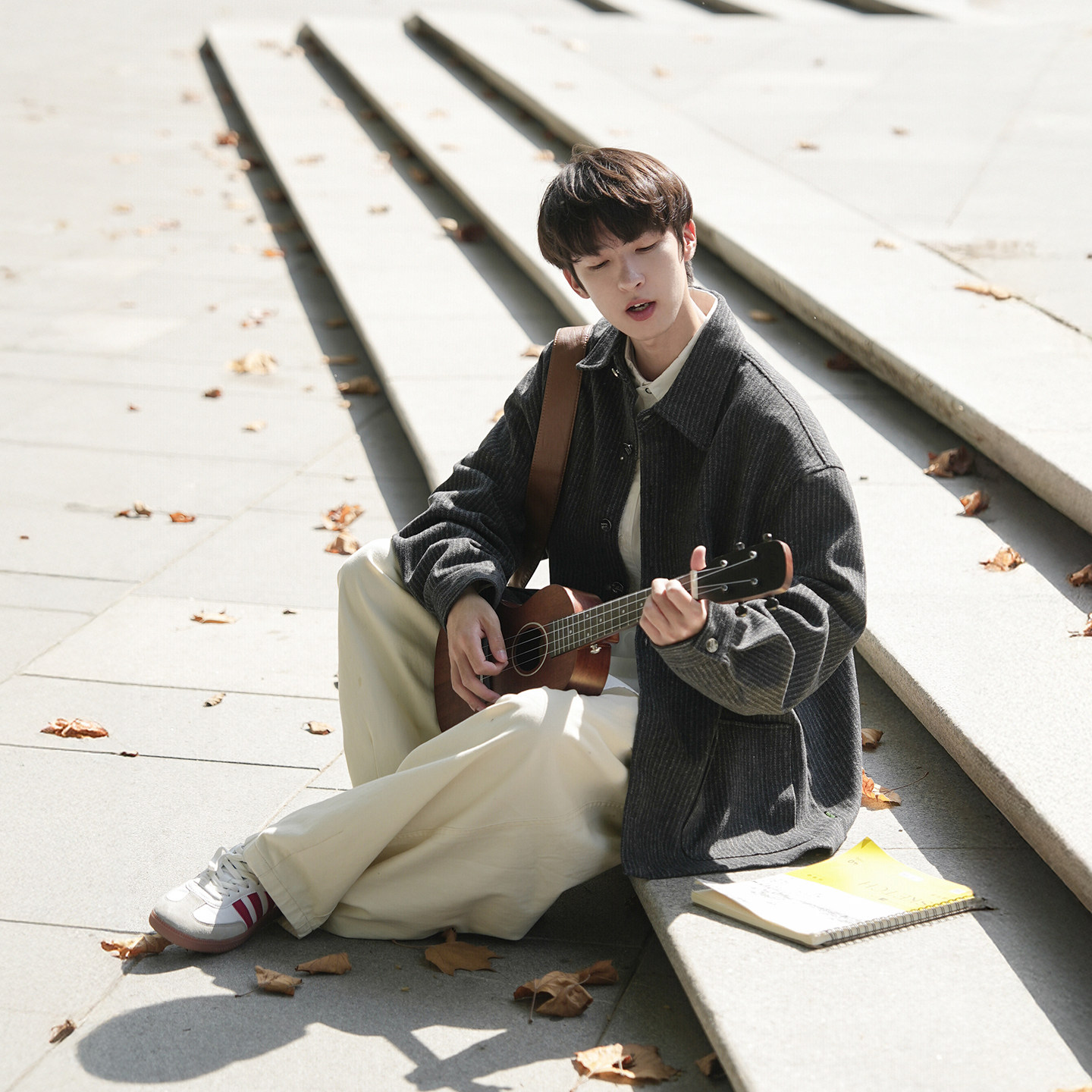 @港仔文艺男 竖条纹毛呢衬衫男秋冬日系复古男生休闲长袖衬衣外套,淘宝优惠券,粉丝福利购,淘宝优惠卷