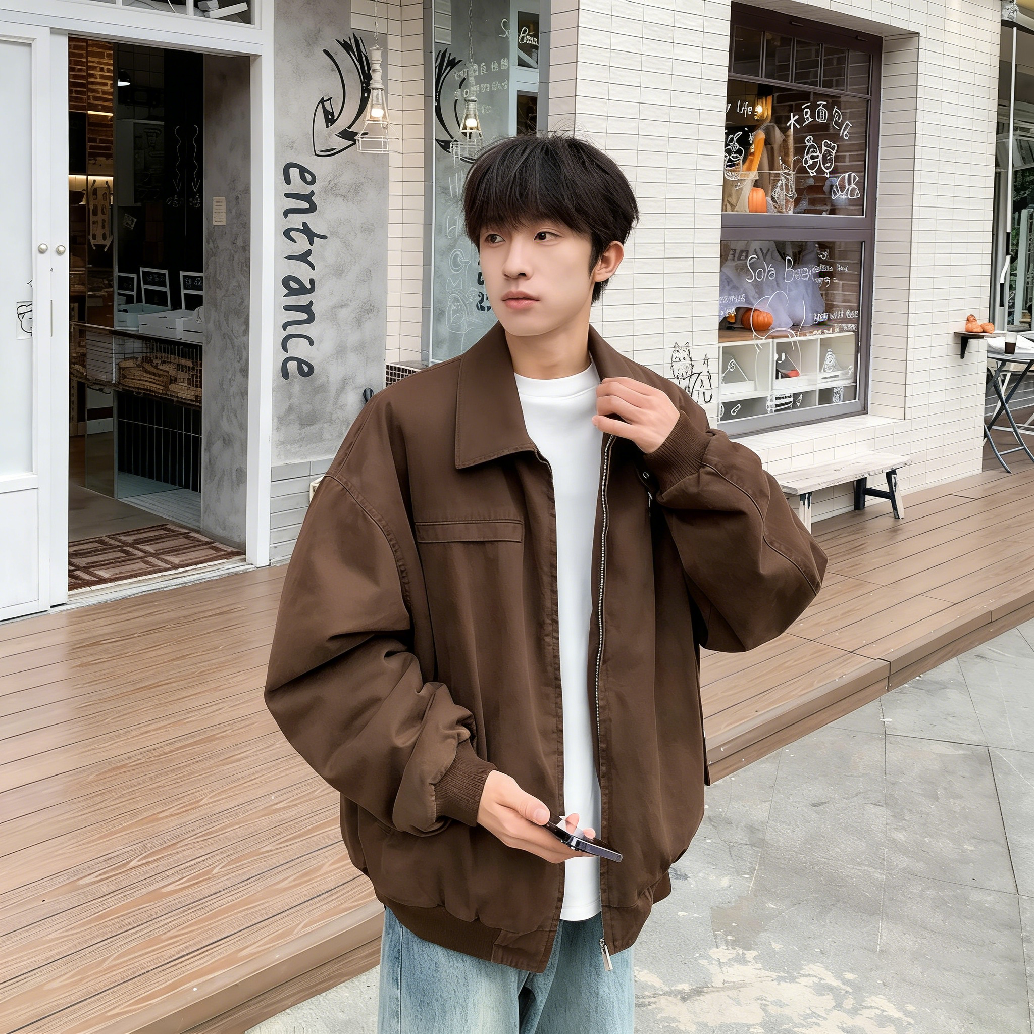 GOOZI MADE 羊羔绒翻领棉衣外套男冬季加厚棉袄美式复古工装棉服,淘宝优惠券,粉丝福利购,淘宝优惠卷