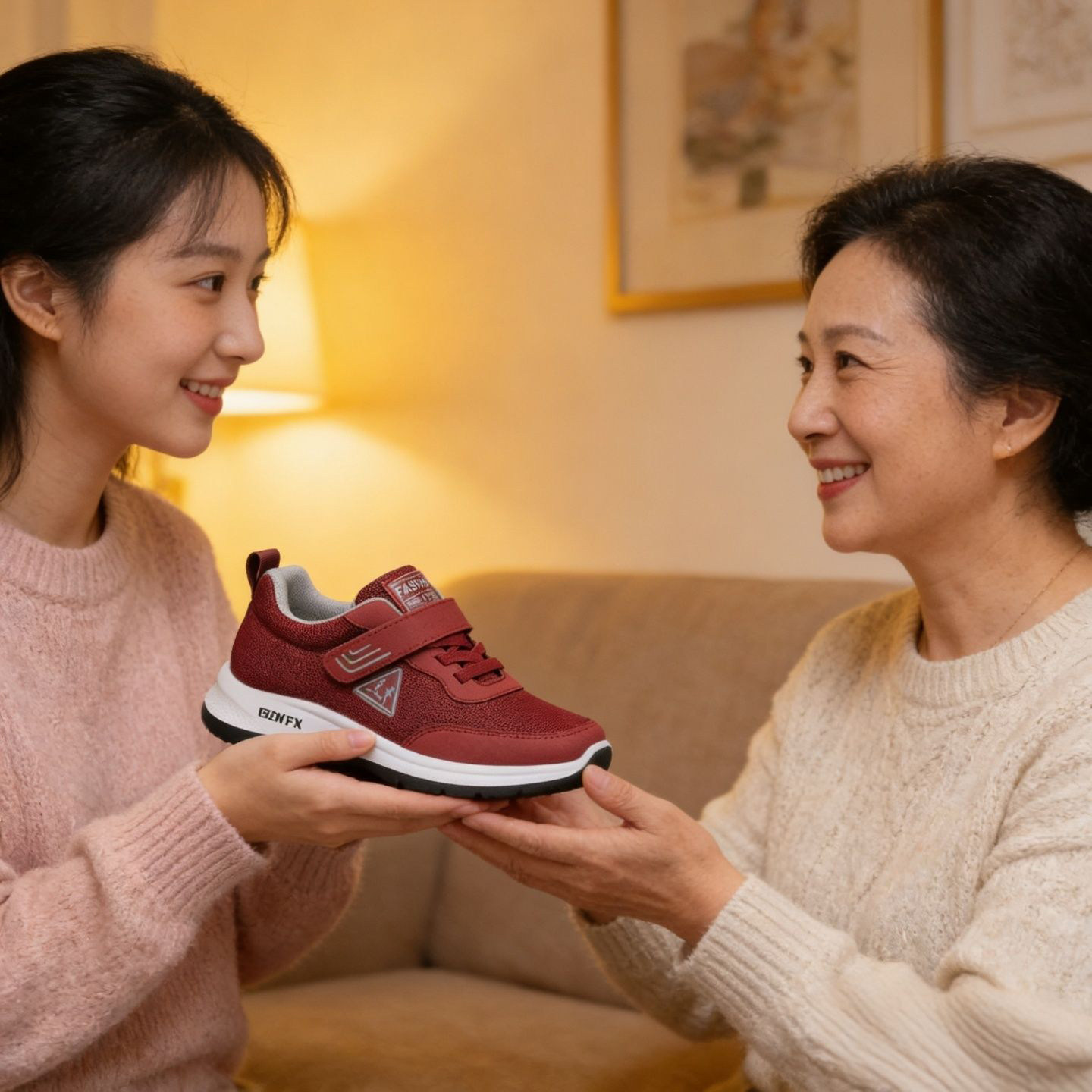 春季新款老人健步鞋舒适妈妈鞋中老年人运动鞋一脚蹬老北京布鞋女,淘宝优惠券,粉丝福利购,淘宝优惠卷