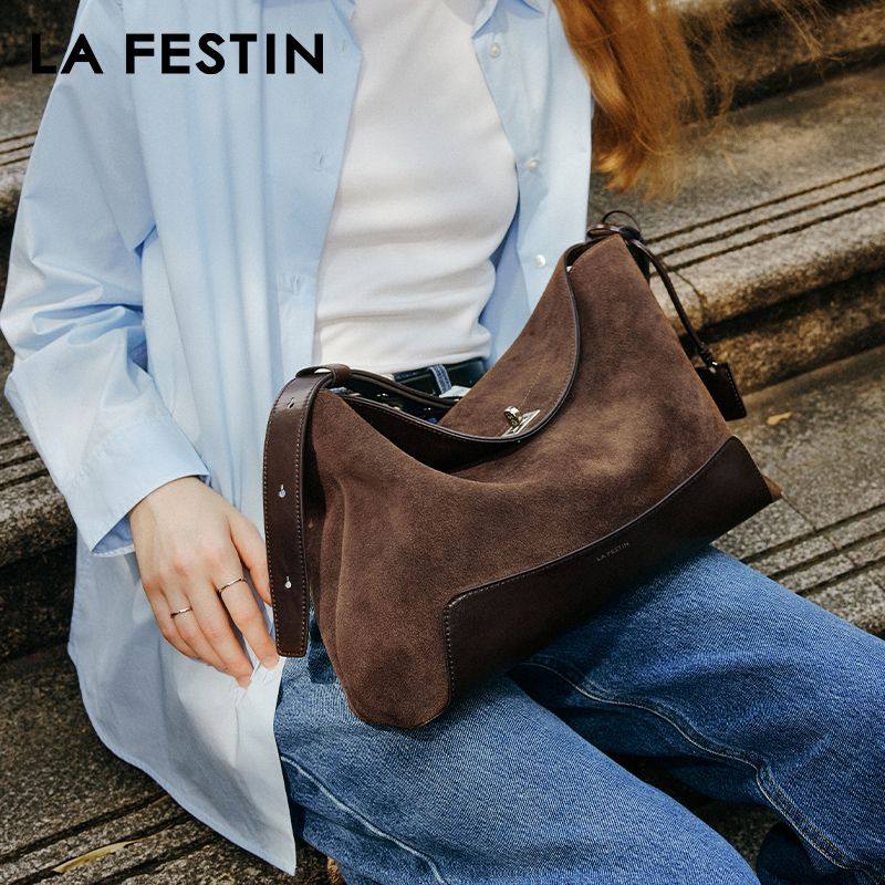 拉菲斯汀麂皮绒脏脏包2025新款通勤女包单肩斜挎包大容量托特包,淘宝优惠券,粉丝福利购,淘宝优惠卷