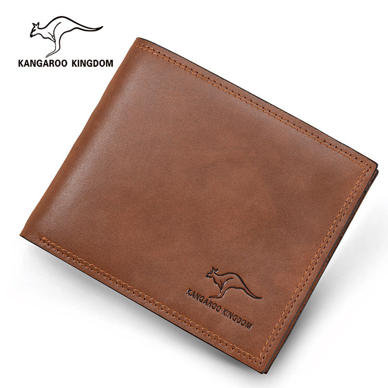 男真皮短款多功能真澳袋鼠小钱包 kangarookingdom钱包