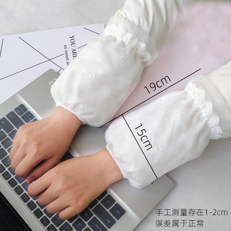 蕾丝袖套女短款冬季三层防污护袖成人米白色羽绒服套袖办公室袖头,淘宝优惠券,粉丝福利购,淘宝优惠卷