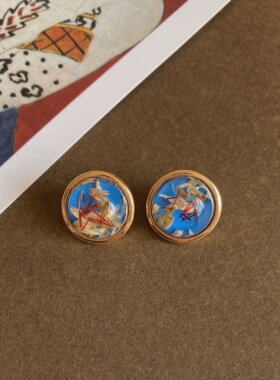 小众法式复古耳钉中古感耳环