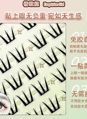小薄片三尖假睫毛免胶自粘