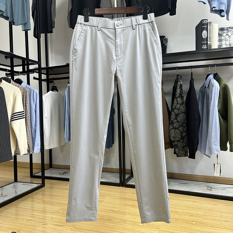 含莫代尔纤维清爽浅色系休闲裤春夏季薄款男士简约时尚修身九分裤,淘宝优惠券,粉丝福利购,淘宝优惠卷