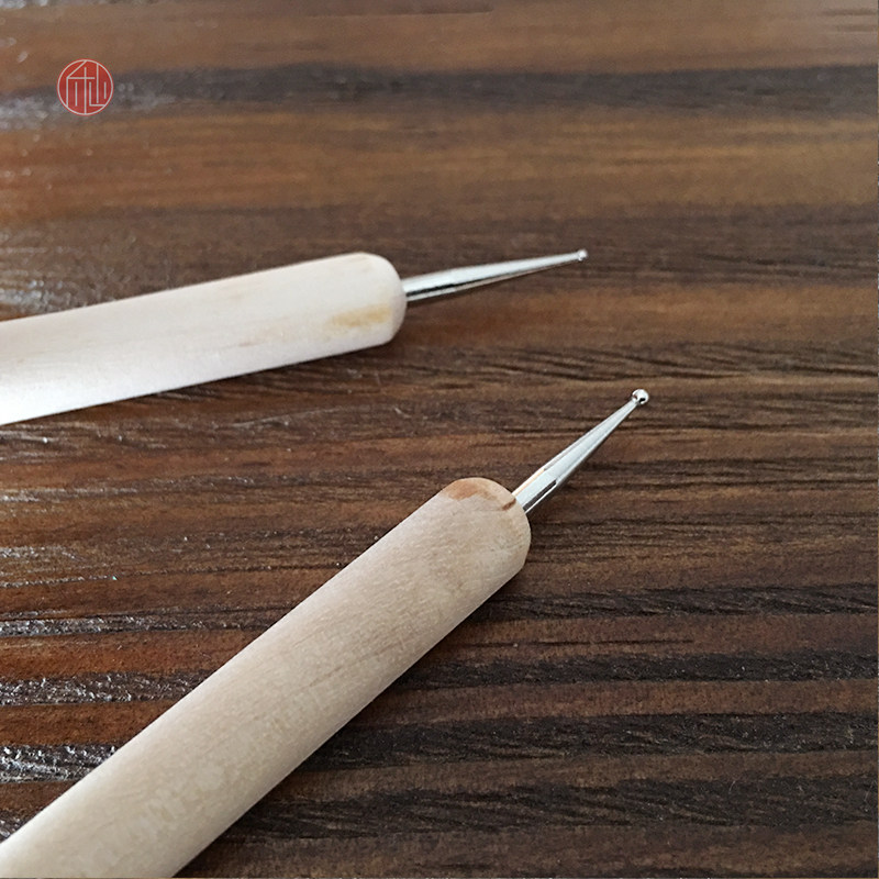 描图铁笔刺子绣拼布手作di'y描图工具双头描图铁笔木杆金属头_虎窝淘