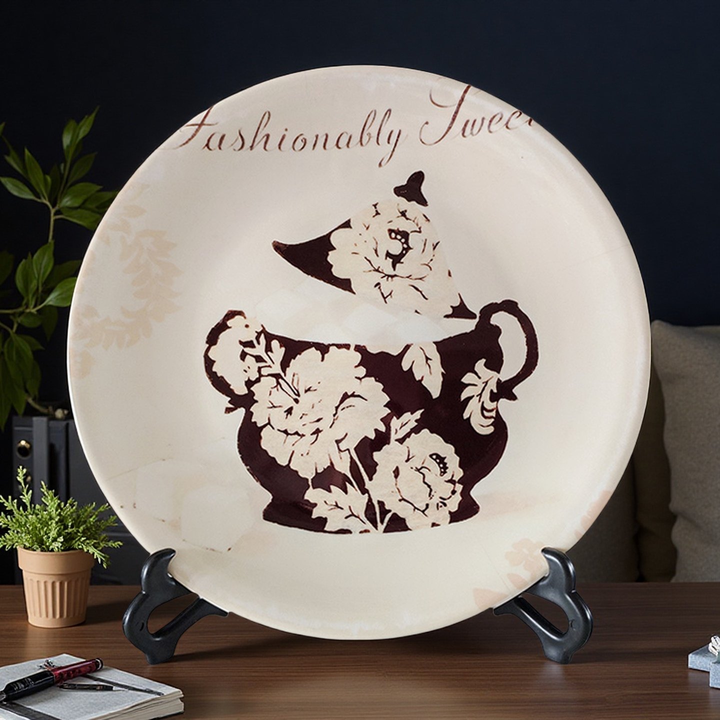 欧式复古陶瓷桌面摆件美式客厅装饰摆盘坐盘咖啡厅装饰品陶瓷盘子,淘宝优惠券,粉丝福利购,淘宝优惠卷