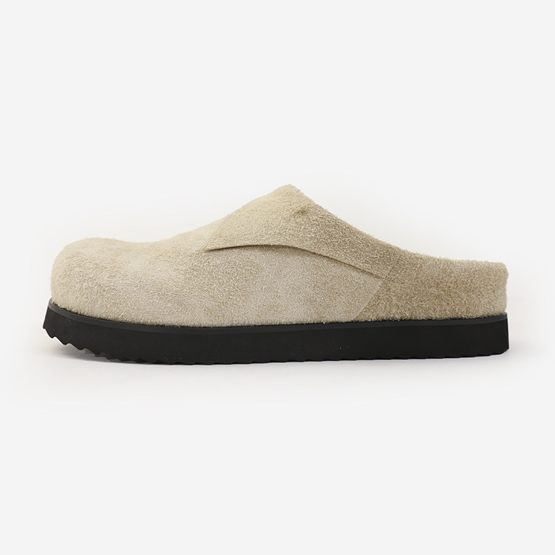 小众设计款欧美风反绒牛皮一脚蹬包头勃肯老钱风乐福穆勒懒人拖鞋,淘宝优惠券,粉丝福利购,淘宝优惠卷