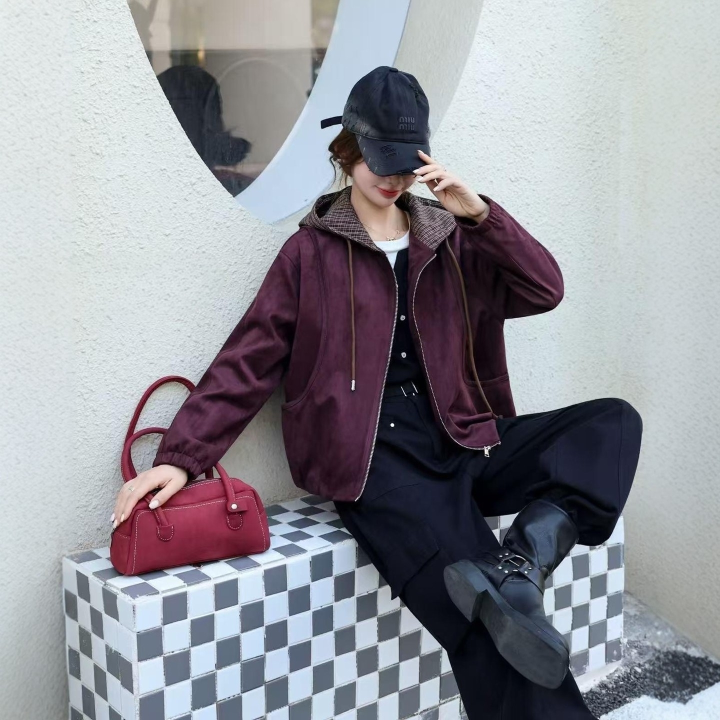 黄花鱼9052正品秋季新款鹿皮绒外套大码女装连帽开衫运动休闲上衣,淘宝优惠券,粉丝福利购,淘宝优惠卷