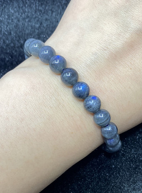 天然黑拉长石手串时尚小清新