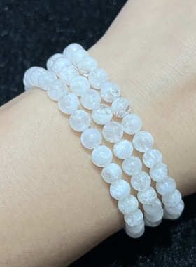 天然雪花幽灵三圈手串时尚小清新