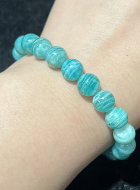 天然斑马纹天河石手串时尚小清新