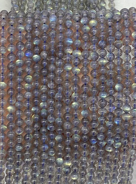 天然黑体拉长石串珠diy水晶配件