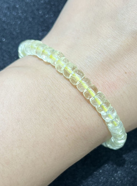 天然柠檬黄水晶盘珠手串时尚百搭